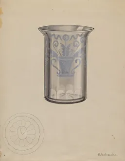 Tumbler Prints: Stiegel Water Tumbler, c. 1936. Creator: Erwin Schwabe