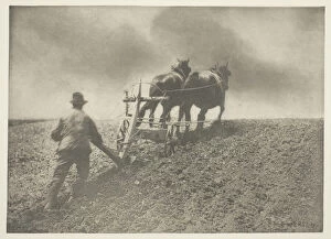 Plough Gallery: A Stiff Pull, (Suffolk), c. 1883 / 87, printed 1888. Creator: Peter Henry Emerson