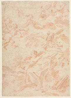 The Stigmatization of Saint Francis, first third 1700s. Creator: Francois Lemoyne (French