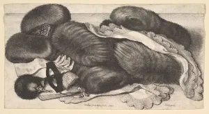 Kerchief Prints: Still-life with a group of muffs, a pair of gloves, fans, mask and two kerchiefs, 1647