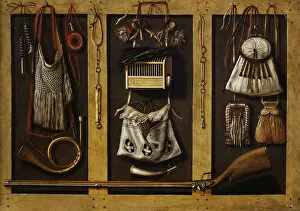 Johannes Gallery: Still-Life with Hunting Equipment, c. 1660. Creator: Leemans, Johannes, (Workshop)