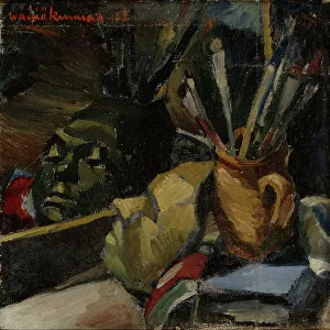 Still-Life with the Self-Portrait, 1922. Creator: Vaino Kunnas