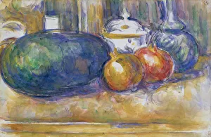 Pomegranate Prints: Still-Life with a Watermelon and Pomegranates, 1900-1906. Creator: Paul Cezanne