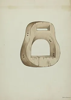 Stirrups Prints: Stirrup, c. 1937. Creator: Edith Towner