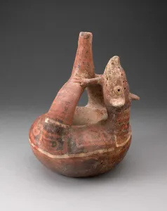 Stirrup Spout Vessel with Circular Body and Molded Head and Arms of Animal, 200 B.C./A.D Stirrup Spout Vessel with Circular Body and Molded Head and Arms of Animal, 200 B.C./A.D