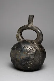 Composite Gallery: Stirrup Spout Vessel with Composite Feline Fish Relief, 100 B.C. / A.D. 500