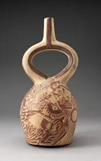 Stirrup Spout Vessel Depicting Mythic Battle, 100 B.C./A.D. 500. Creator: Unknown Stirrup Spout Vessel Depicting Mythic Battle, 100 B.C./A.D. 500. Creator: Unknown