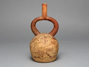 Stirrup Spout Vessel Depicting Runners, 100 B.C. / A.D. 500. Creator: Unknown