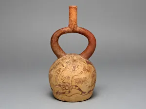 Runner Prints: Stirrup Spout Vessel Depicting Runners, 100 B. C. / A. D. 500. Creator: Unknown