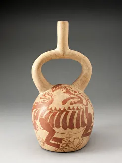 Stirrup Spout Vessel with Fineline Depiction of an Abstract Feline, 100 B.C./A.D. 500 Stirrup Spout Vessel with Fineline Depiction of an Abstract Feline, 100 B.C./A.D. 500
