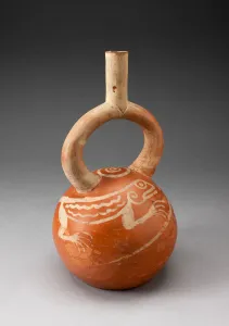 Stirrup Spout Vessel with Fineline Lizard Motifs, 100 B.C./A.D. 500. Creator: Unknown Stirrup Spout Vessel with Fineline Lizard Motifs, 100 B.C./A.D. 500. Creator: Unknown