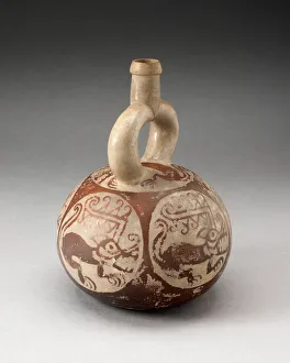 Stirrup Spout Vessel with Fineline Quadruped Motif, 100 B.C./A.D. 500. Creator: Unknown Stirrup Spout Vessel with Fineline Quadruped Motif, 100 B.C./A.D. 500. Creator: Unknown