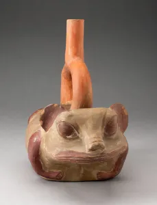Stirrup Spout Prints: Stirrup Spout Vessel in Form of a Feline, 100 B. C. / A. D. 500. Creator: Unknown