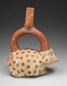Mochica Prints: Stirrup Spout Vessel in Form of a Frog, 100 B. C. / A. D. 500. Creator: Unknown