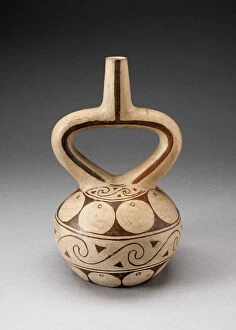 Spiral Collection: Stirrup Spout Vessel with Geometric Motifs, 100 B.C. / A.D. 500. Creator: Unknown