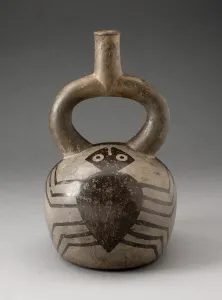 Stirrup Spout Vessel with Spider Motifs, 100 B. C. / A. D. 500. Creator: Unknown
