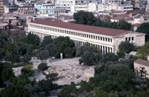 Acropolis Of Athens Collection: Stoa of Attalos, Athens built by Attalos II (153-138 BC), reconstructed 1953-1958, c20th century