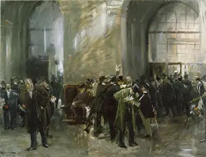 Banker Prints: In the Stock Exchange, 1891. Creator: Ferdinand Brutt