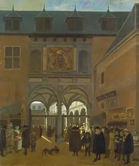 Merchant Prints: The Stock Exchange in Amsterdam, c1675-1680. Creator: Job Adriaensz Berckheyde