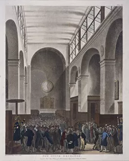 Bartholomew Lane Gallery: Stock Exchange, Bartholomew Lane, London, 1809. Artist: Joseph Constantine Stadler