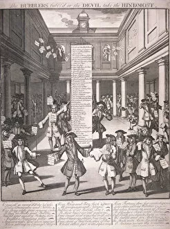 South Sea Company Gallery: Stock Exchange, London, 1720. Artist: James Cole