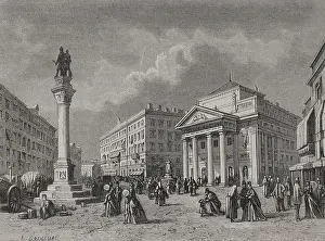 Territorial Prints: Stock Exchange Square, Trieste, Italy. 1879. Creator: Pierre Eugene Grandsire