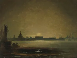 Nasjonalmuseet Prints: Stockholm in Moonlight, 1851. Creator: Peder Balke