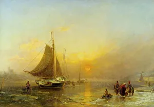 Ice Floes Prints: The Stockholm Stream in Wintertime, 1850. Creator: Johan Kristian Berger