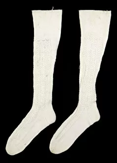 Images Dated 1st March 2021: Stockings, American, 1825-40. Creator: Unknown