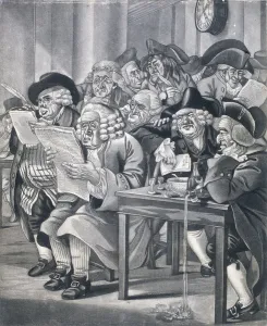 Bartholomew Lane Gallery: Stockjobbers at the Stock Exchange, Bartholomew Lane, London, c1795