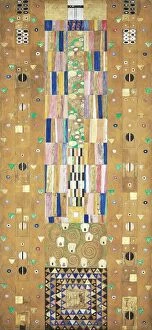 Austrian Museum For Applied Art Gallery: The Stoclet Frieze, Detail: The Knight, 1905-1909. Creator: Klimt, Gustav (1862-1918)