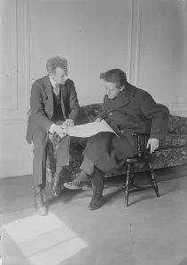 Cellist Prints: Stokowski & H. Kindler, 1918. Creator: Bain News Service