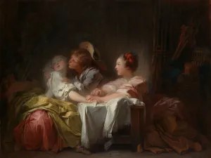 Fragonard Prints: The Stolen Kiss, ca. 1760. Creator: Jean-Honore Fragonard