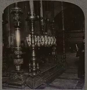 The Stone of Annunciation in the Holy Sepulchure Church, Jerusalem, c1900