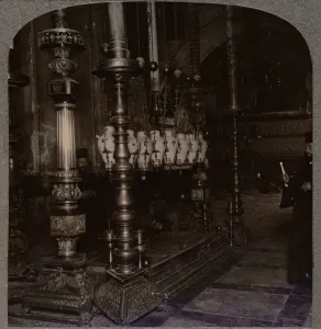Holy Sepulchure Prints: The Stone of Annunciation in the Holy Sepulchure Church, Jerusalem, c1900