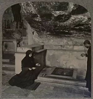 The Stone of Anointing, Holy Sepulchure Church, Jerusalem, c1900