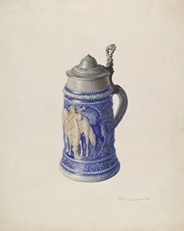 Buergerniss Carl Prints: Stone Beer Mug, c. 1939. Creator: Carl Buergerniss
