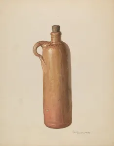 Cork Prints: Stone Bottle, c. 1940. Creator: Carl Buergerniss
