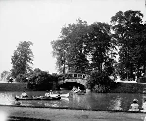 Boating Prints: Stone bridge, Belle Isle [Park], Detroit, Mich. between 1900 and 1910. Creator: Unknown