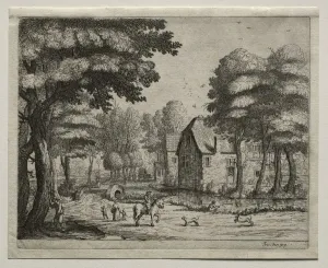 1596 1656 Prints: The Stone Bridge. Creator: Jan van Goyen (Dutch, 1596-1656)