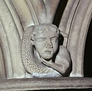 Stone carving in the Chapter House of Southwell Minster, 12th century Stone carving in the Chapter House of Southwell Minster, 12th century