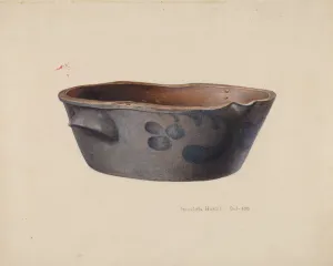 Henriettas Hukill Prints: Stone Cream Crock, c. 1939. Creator: Henrietta S. Hukill