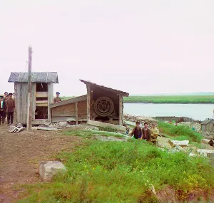 Extraction Prints: Stone crusher, Beloomut, 1912. Creator: Sergey Mikhaylovich Prokudin-Gorsky