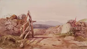Stone Wall Prints: Stone Dyke and Broken Gate, c1840s. Creator: John Phillip