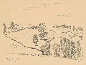 Frederick Childs Hassam Prints: Stone Fences, Land of Nod, 1918. Creator: Frederick Childe Hassam