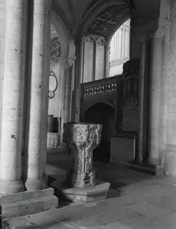 Eleventh Century Prints: Stone font in St Luke's Chapel