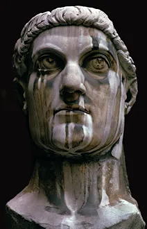Stone head of a colossal statue of Constantine I, 3rd century Stone head of a colossal statue of Constantine I, 3rd century