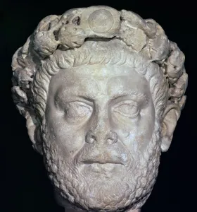 Diocletian Prints: Stone head of Diocletian, 3rd century