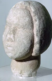 Megalithic Prints: Stone head of Fat Lady