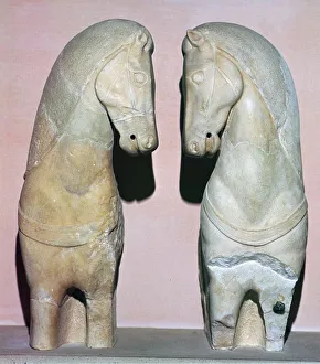 Detail of two stone horses from the Acropolis, 5th century BC Detail of two stone horses from the Acropolis, 5th century BC